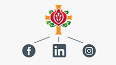 The St John of God Health Care logo with the Facebook, LinkedIn and Instagram logos underneath.